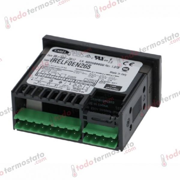 Datos técnicos de termostato marca CAREL IRELF0EN265