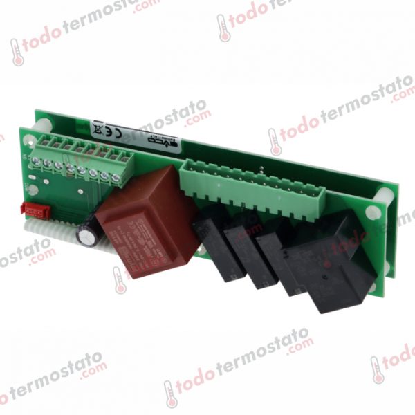 Datos técnicos de controlador marca EVCO 381444 con un rango de -40 a +99°C