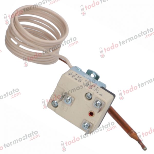 Datos técnicos de termostato marca CAEM 375609 con un rango de 90°C