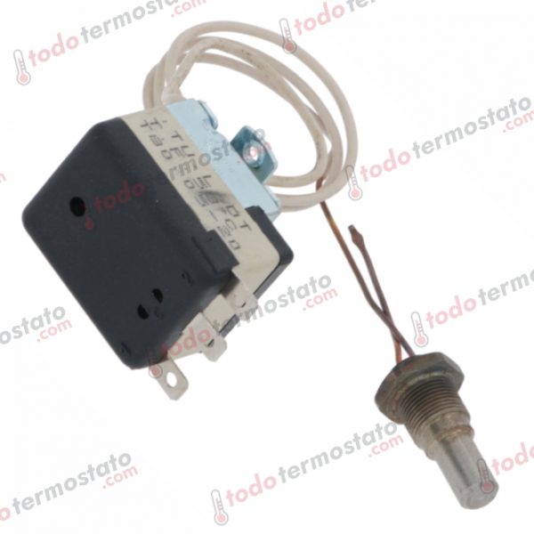 Datos técnicos de termostato marca CAEM 390672 con un rango de 53°C
