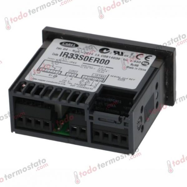Datos técnicos de termostato marca CAREL IR33S0ER00 Rango de -50 a +90°C