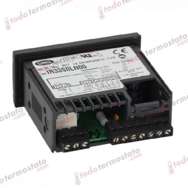 Datos técnicos de termostato marca CAREL IR33S0LN00