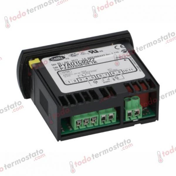 Datos técnicos de termostato marca CAREL PYAO1C0522 Rango de -50 a +90°C
