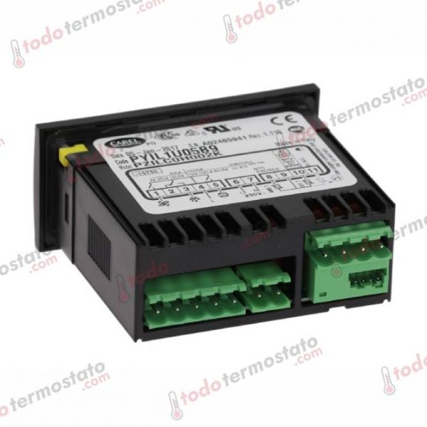 Datos técnicos de termostato marca CAREL PYIL1U05B9 Rango de -50 a +90°C