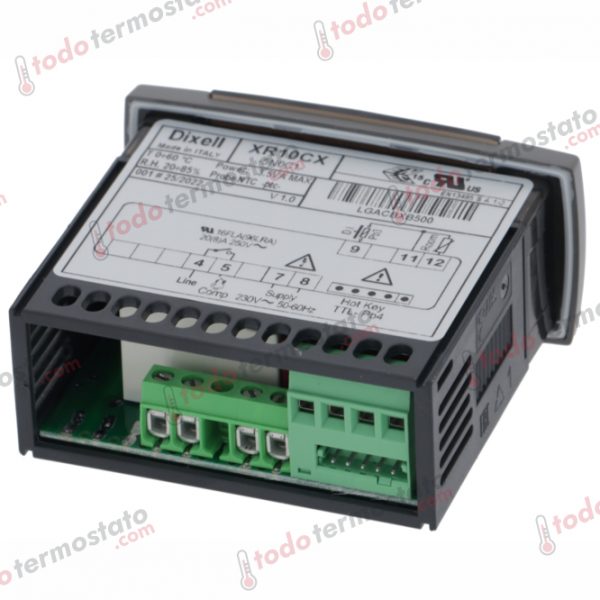 Datos técnicos de termostato marca DIXELL XR10CX con un rango de -50 a +150°C