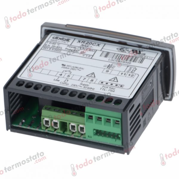 Datos técnicos de termostato marca DIXELL XR20CX5N0C1 con un rango de -50 a +150°C