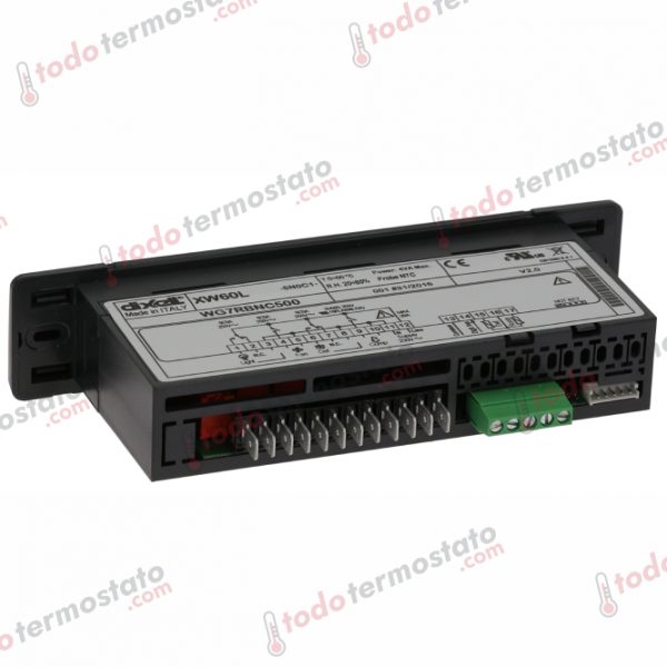 Datos técnicos de termostato marca DIXELL XW60L5N0C1 con un rango de -50 a +150°C