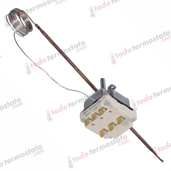 Datos técnicos de termostato marca EGO 391101 con un rango de 450°C
