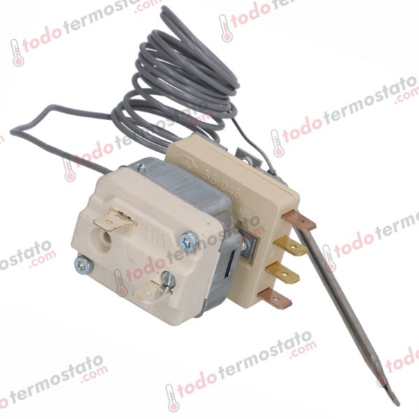 Datos técnicos de termostato marca EGO 5510659800 con un rango de 260°C