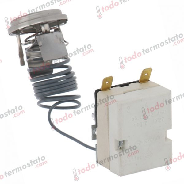 Datos técnicos de termostato marca EGO 5513022450 con un rango de 114°C