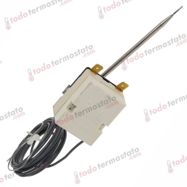 Datos técnicos de termostato marca EGO 5513039110 con un rango de 195°C
