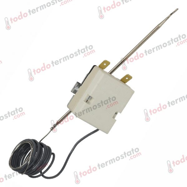 Datos técnicos de termostato marca EGO 5513569010 con un rango de 329°C
