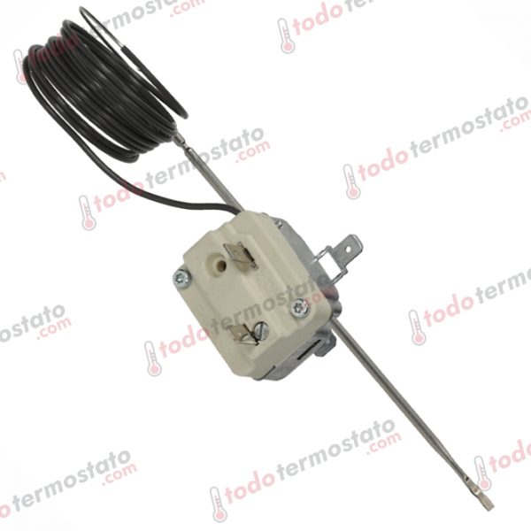 Datos técnicos de termostato marca EGO 5519029806 con un rango de 73-161°C