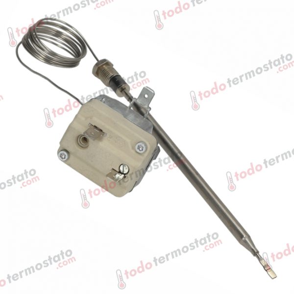 Datos técnicos de termostato marca EGO 5519032813 con un rango de 182°C