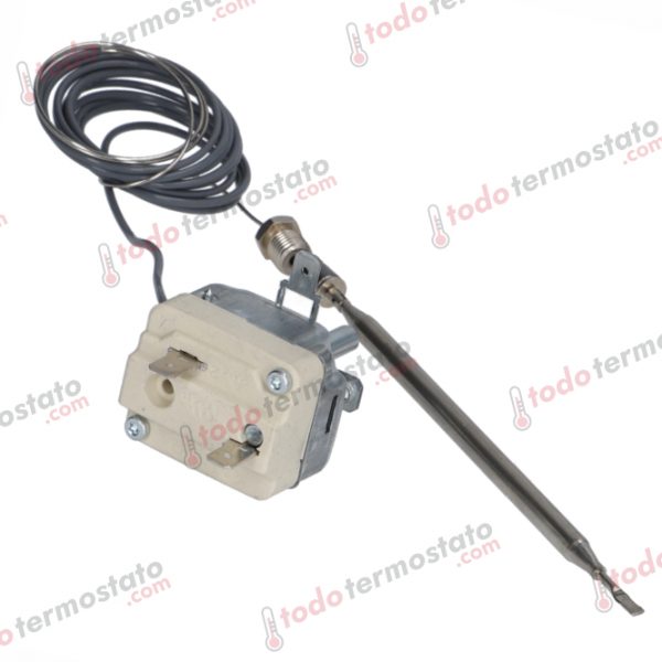 Detalles técnicos de termostato marca ego 55.19035.800 rango hasta 190c