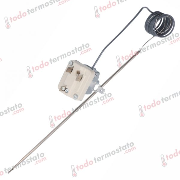 Datos técnicos de termostato marca EGO 5519059805 con un rango de 280°C