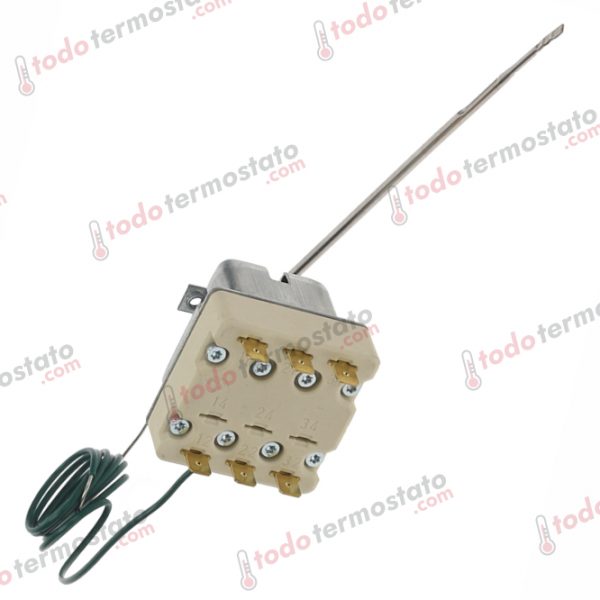 Datos técnicos de termostato marca EGO 5532522827 con un rango de 150°C