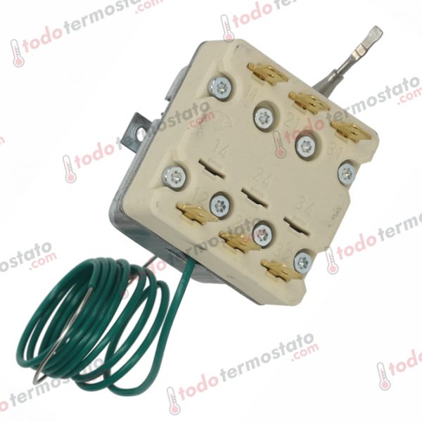 Datos técnicos de termostato marca EGO 5532529801 con un rango de 124°C