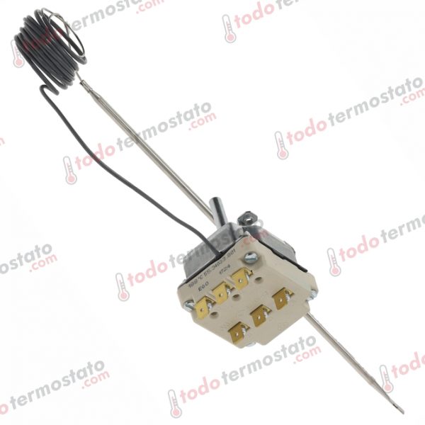 Datos técnicos de termostato marca EGO 5534033801 con un rango de 185°C