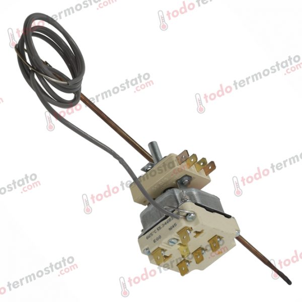 Datos técnicos de termostato marca EGO 5534683800 con un rango de 650°C