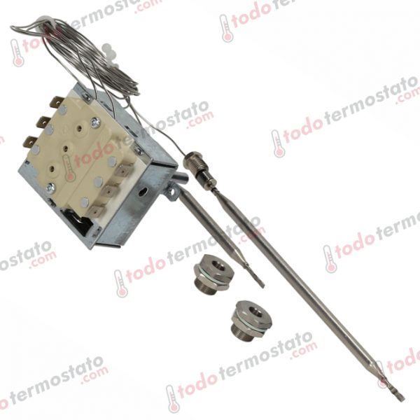 Datos técnicos de termostato marca EGO 5560035010 con un rango de 180°C