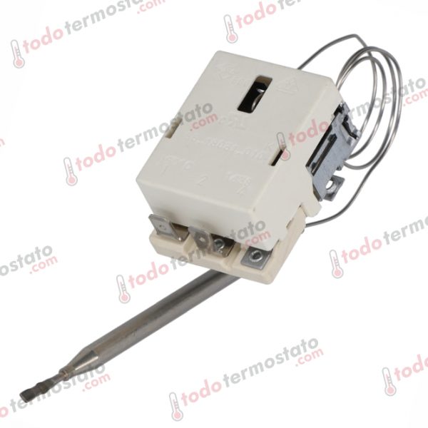 Datos técnicos de termostato marca EGO 5518031010 con un rango de 121 a 190 °C