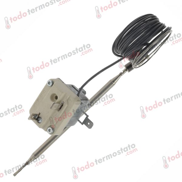 Datos técnicos de termostato marca EGO 5519036801 con un rango de 105 a 182°C