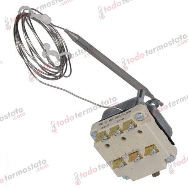 Datos técnicos de termostato marca EGO 5534024805 con un rango de 30 a 110°C