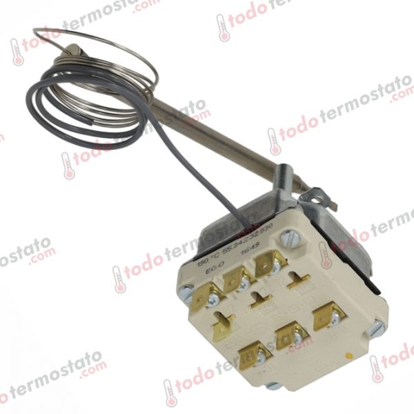 Datos técnicos de termostato marca EGO 5534232030 con un rango de 120 a 190°C