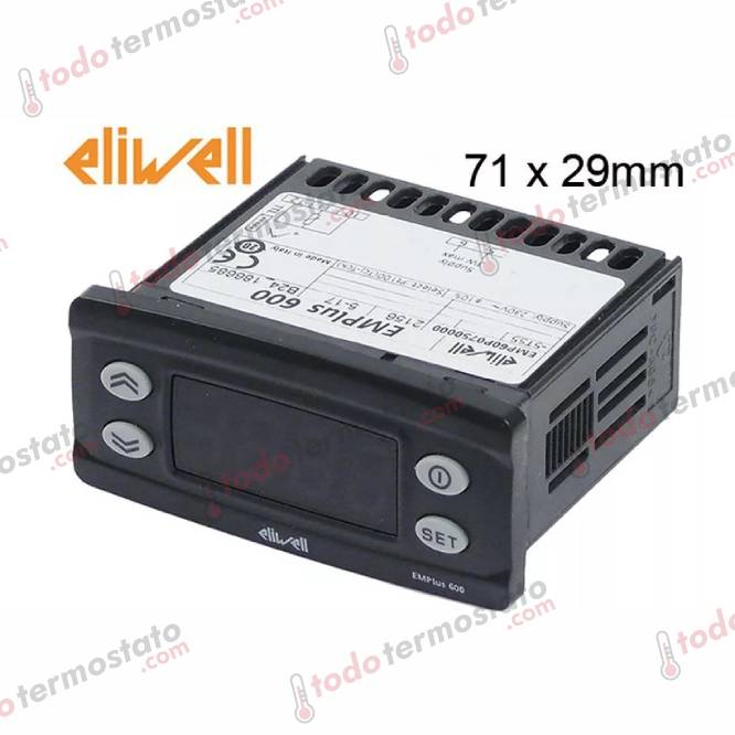 Termostato ELIWELL EMPLUS 600 Rango -150 a 1350°C°C 1 Termostato marca ELIWELL EMPLUS 600 Rango de -150 a 1350°C°C