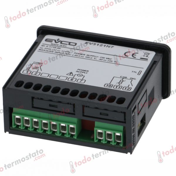 Datos técnicos de termostato marca EVCO EV3121N7
