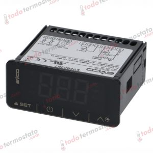 Termostato marca EVCO EV3123N7 con un rango de hasta 105°C