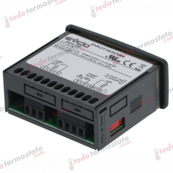 Datos técnicos de termostato marca EVCO EV3201N3 con un rango de -40 a +105°C