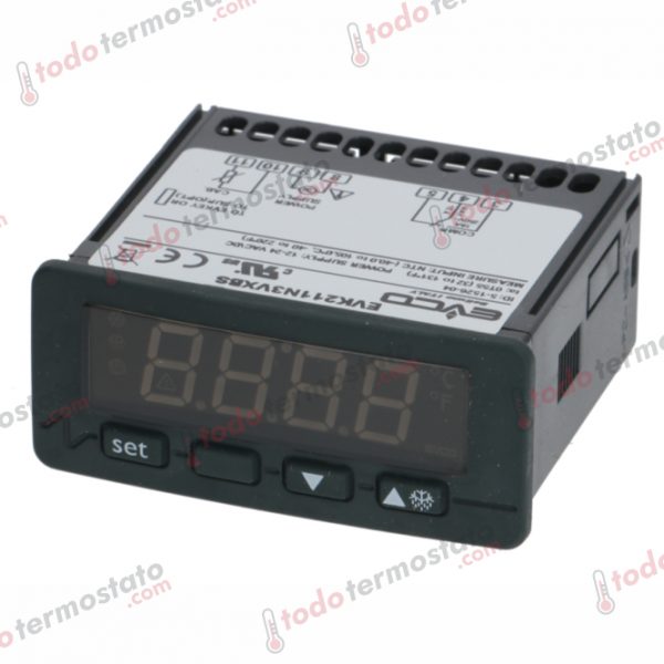 Termostato marca EVCO EV3201N3 con un rango de -40 a +105°C