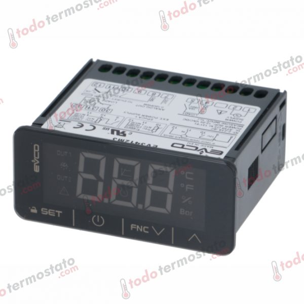 Termostato marca EVCO EV3412M3 con un rango que depende del sensor