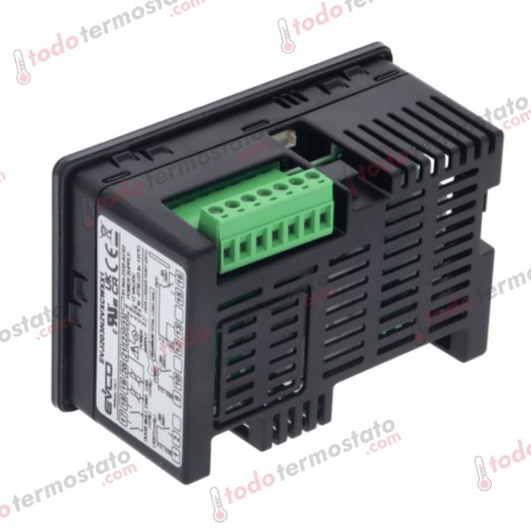 Datos técnicos de termostato marca EVCO EVJ203N2 con un rango de -50 a +99°C