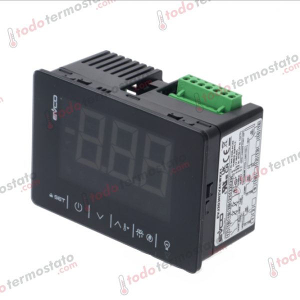 Termostato marca EVCO EVJ203N2 con un rango de -50 a +99°C