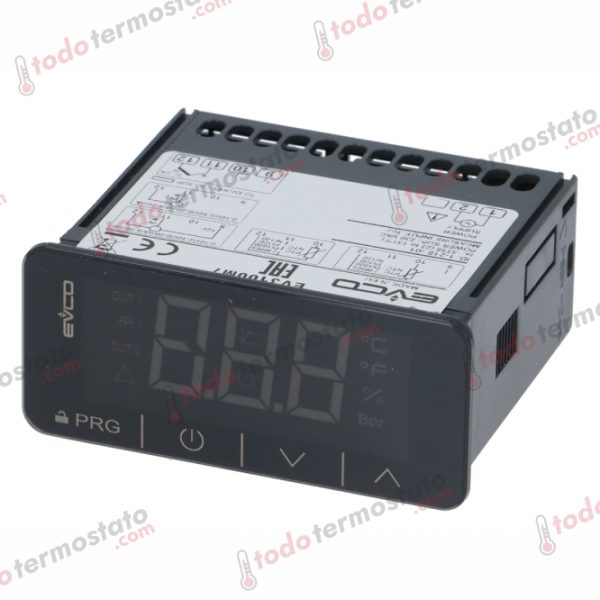 Termostato marca EVCO EVK100M7 con un rango de -200 a 1300°C