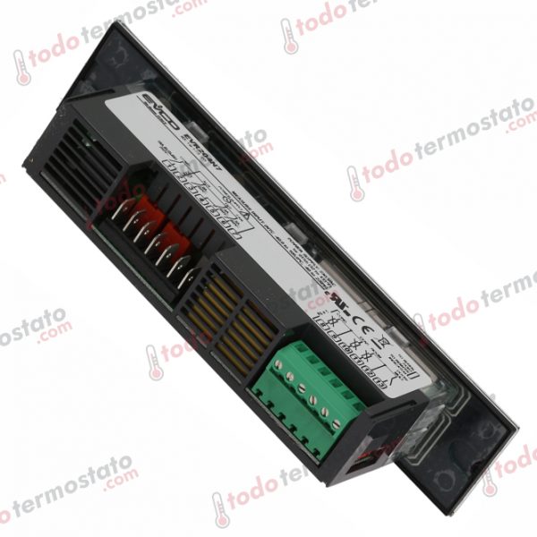 Datos técnicos de termostato marca EVCO EVR204N7 con un rango de -50 a +150°C