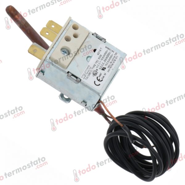 Datos técnicos de termostato marca IMIT 540191 con un rango de 0-90°C
