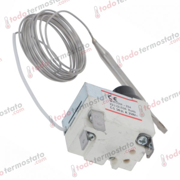 Datos técnicos de termostato marca IMIT WYF235-FZS4 con un rango de 235°C