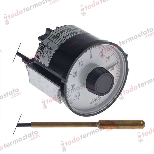 Termostato marca JUMO con un rango de -40 a +40°C