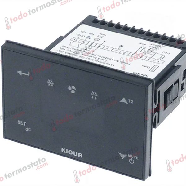 Termostato marca KIOUR RSDTOUCH con un rango de -19 a +99°C