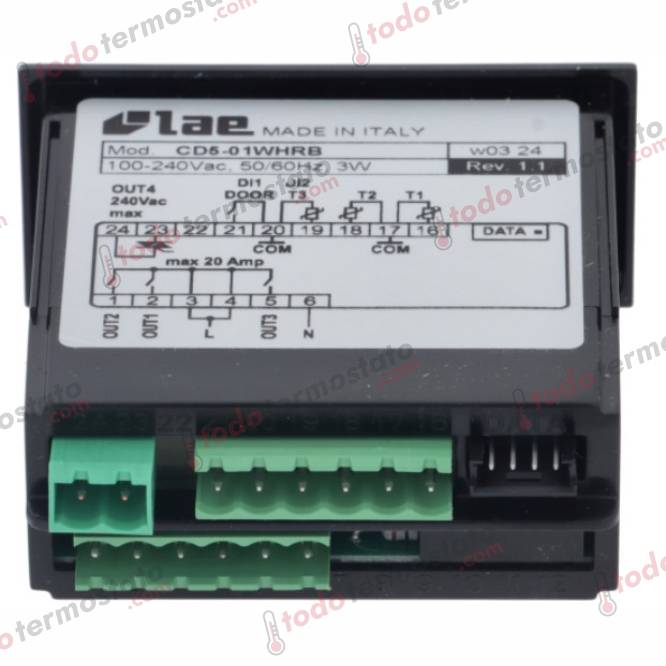 Termostato LAE CD501WHRB Rango -50 a +150°C 2 Datos técnicos de termostato marca LAE CD501WHRB Rango de -50 a +150°C