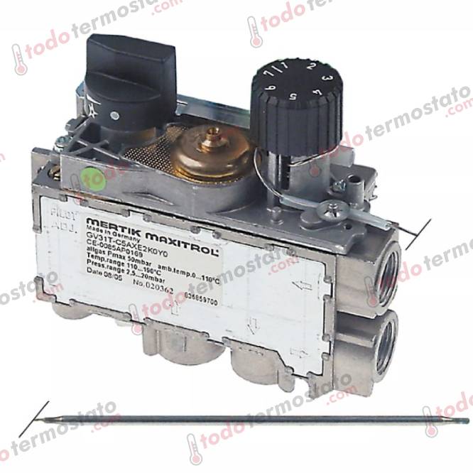 Termostato MERTIK GV31TC1A7AGK0Z0 Rango 100-340°C 1 Termostato marca MERTIK GV31TC1A7AGK0Z0 Rango de 100-340°C