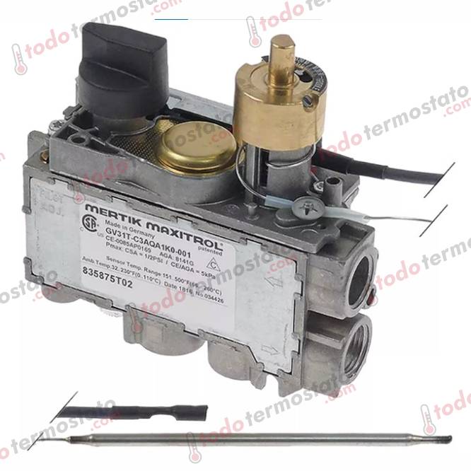 Termostato MERTIK GV31TC3AQA1K0001 Rango 66-260°C 1 Termostato marca MERTIK GV31TC3AQA1K0001 Rango de 66-260°C