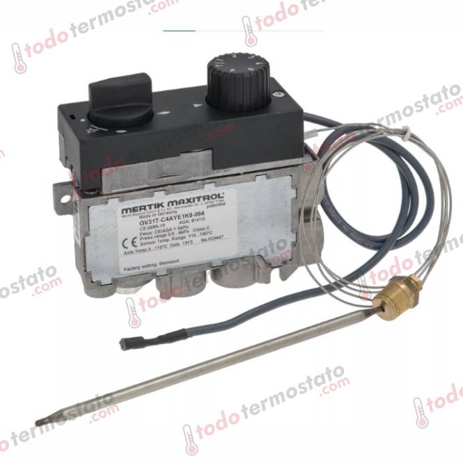 Termostato MERTIK GV31TC4AYE1K0004 Rango 110-190°C 1 Termostato marca MERTIK GV31TC4AYE1K0004 Rango de 110-190°C