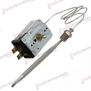 Termostato marca PECO TC125-022 con un rango de 191°C