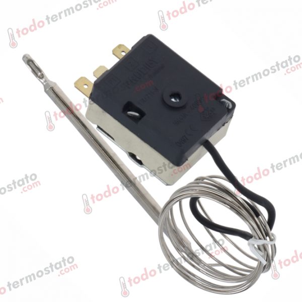 Datos técnicos de termostato marca PRODIGY 2901020 con un rango de 0 a +40°C