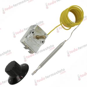 Termostato marca TECASA NT-124FG con un rango de 30 a 90°C